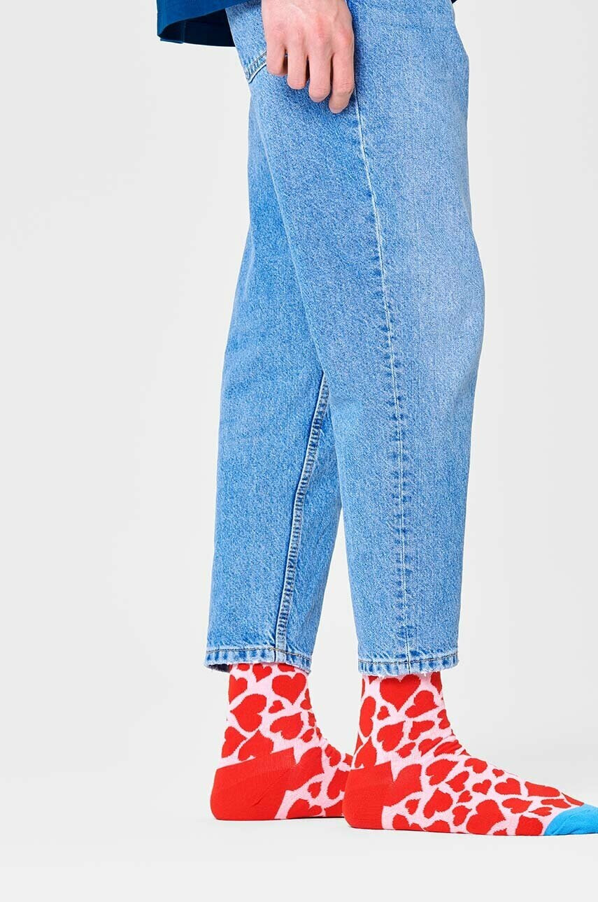 Happy Socks Чорапи Heart в червено - Pepit.bg