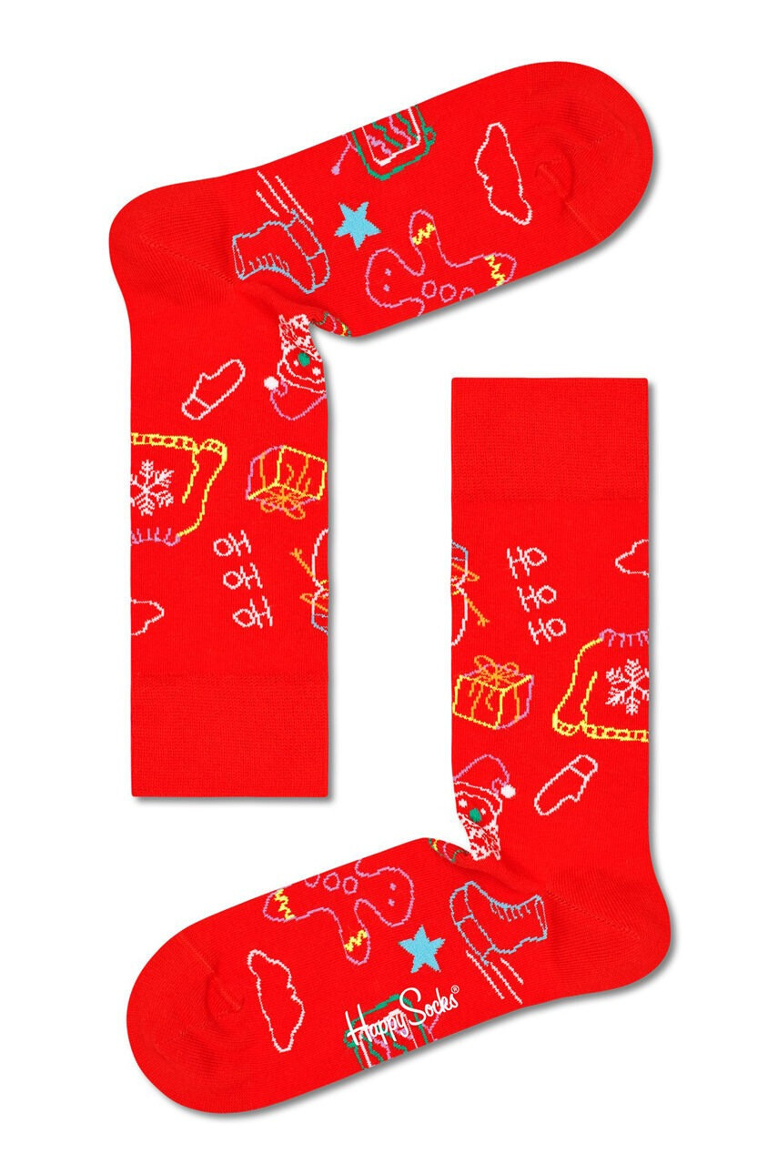 Happy Socks Чорапи мъжки в червено - Pepit.bg
