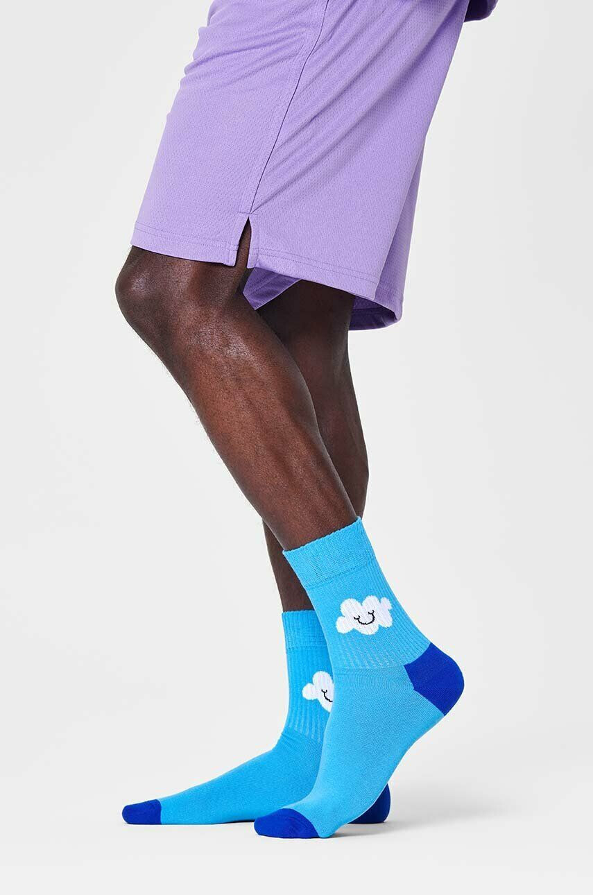 Happy Socks Чорапи Light Blue Cloud 1/2 Crew в тюркоазено - Pepit.bg