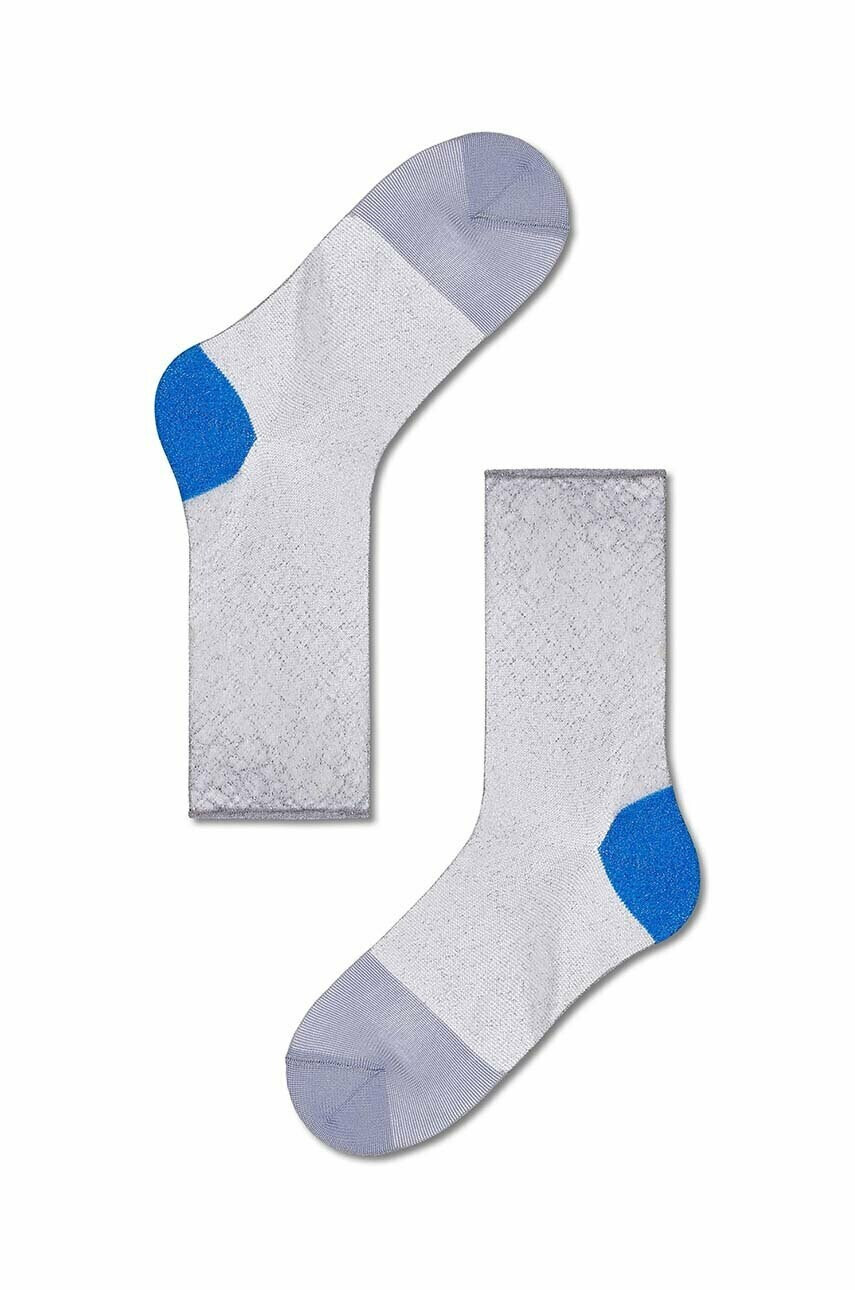 Happy Socks Чорапи Light Blue Franca Ankle в сиво - Pepit.bg