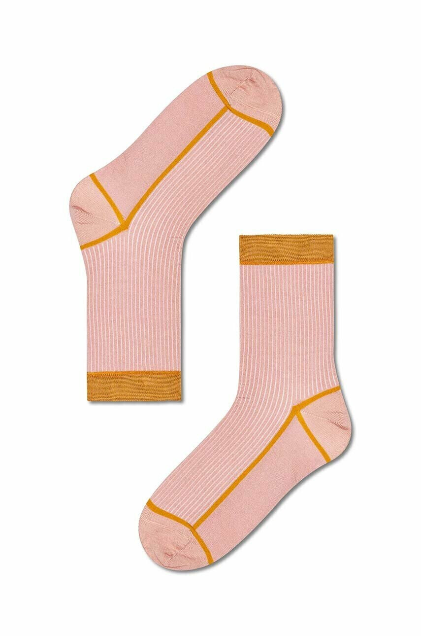 Happy Socks Чорапи Light Pink Liv Crew в розово - Pepit.bg