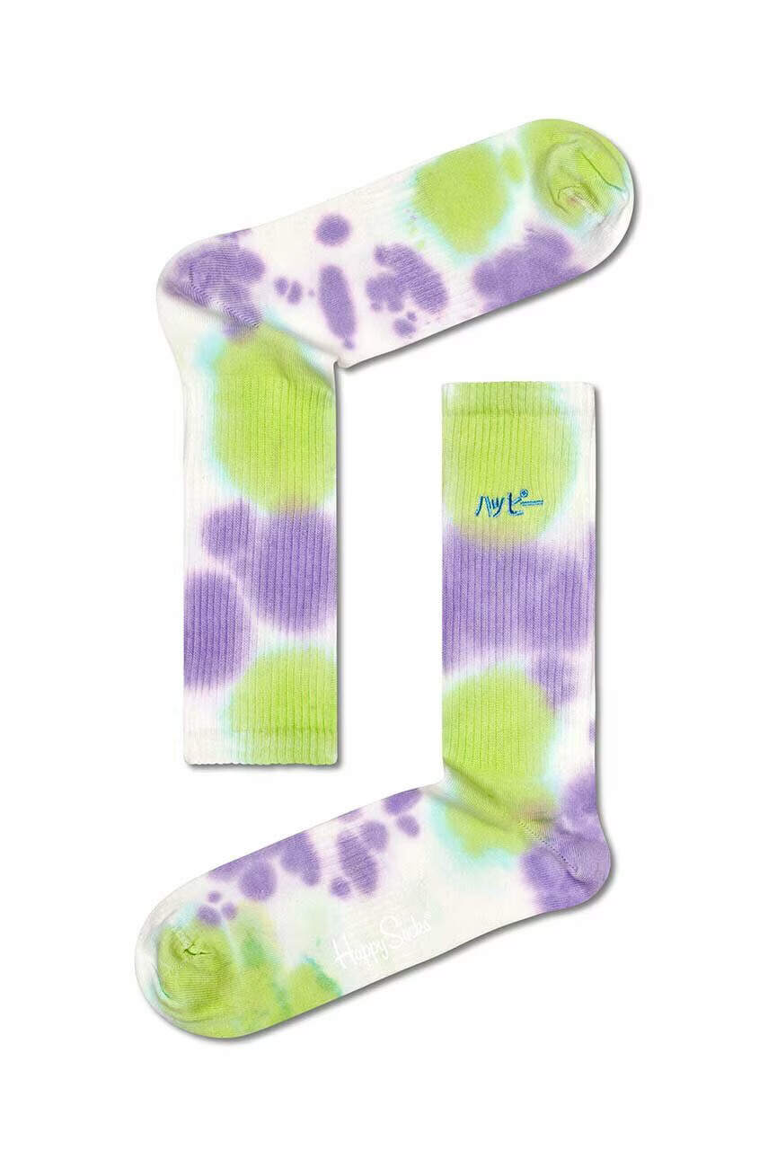 Happy Socks Чорапи Light Purple Est 2008 - Pepit.bg
