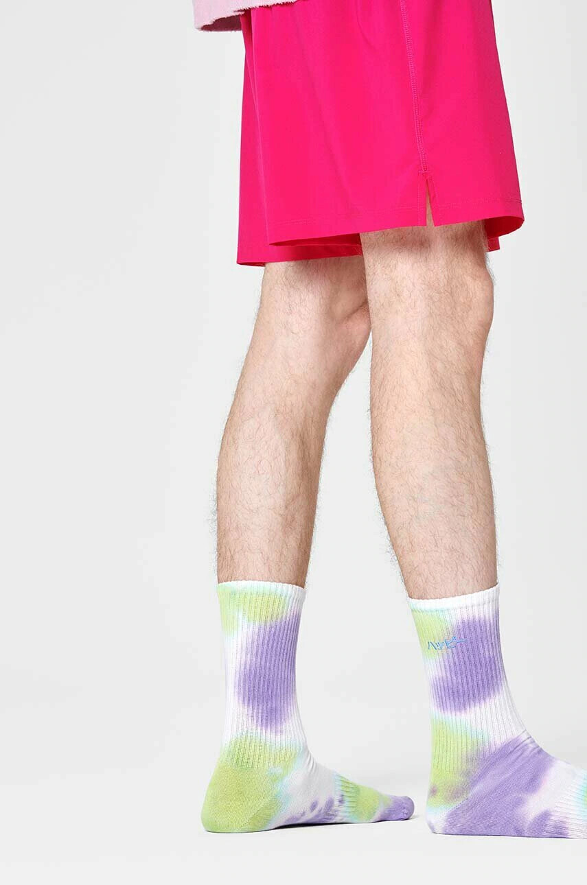 Happy Socks Чорапи Light Purple Est 2008 - Pepit.bg