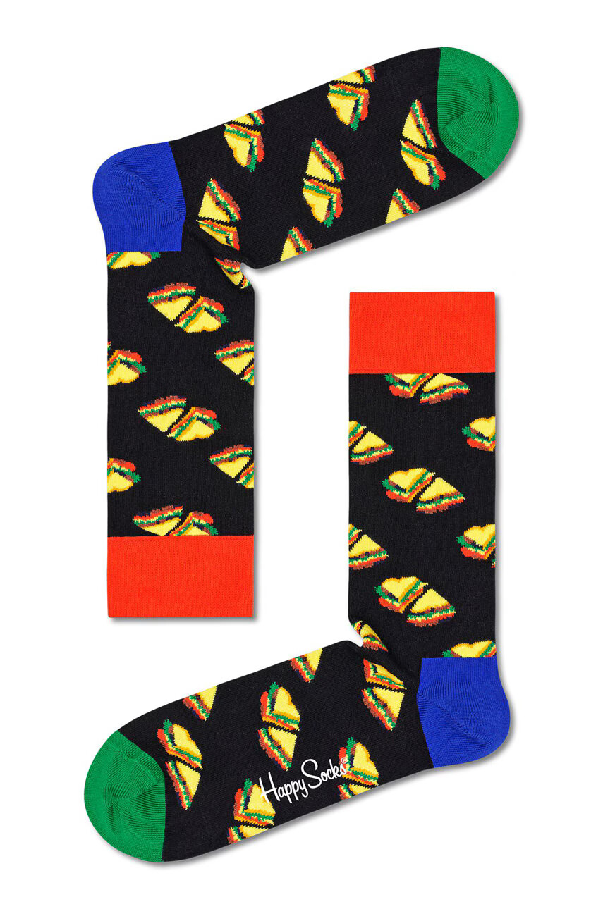 Happy Socks Чорапи Love Sandwich дамски в черно - Pepit.bg