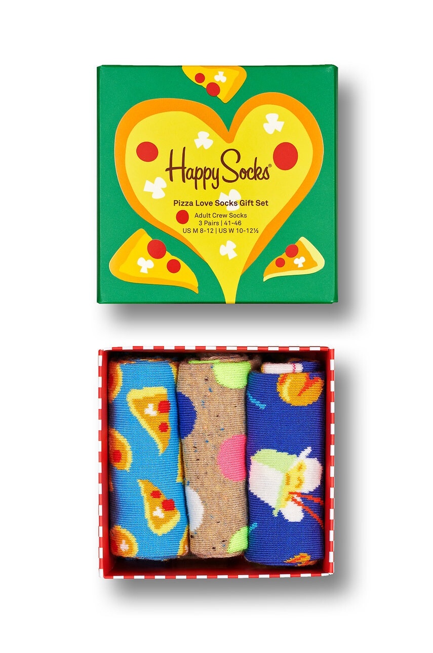 Happy Socks Чорапи Pizza Love (3 чифта) дамски - Pepit.bg