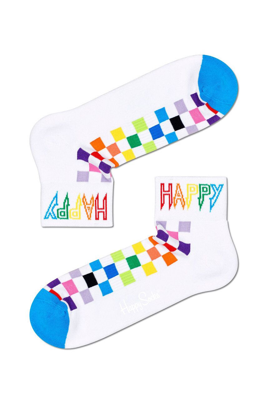 Happy Socks Чорапи Rainbow Check 1/4 Crew - Pepit.bg