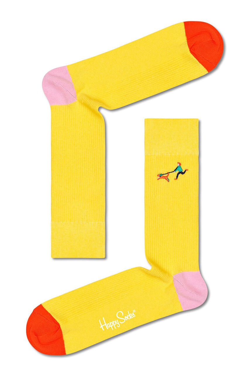 Happy Socks Чорапи Ribbed Embrodiery Run The Dog - Pepit.bg