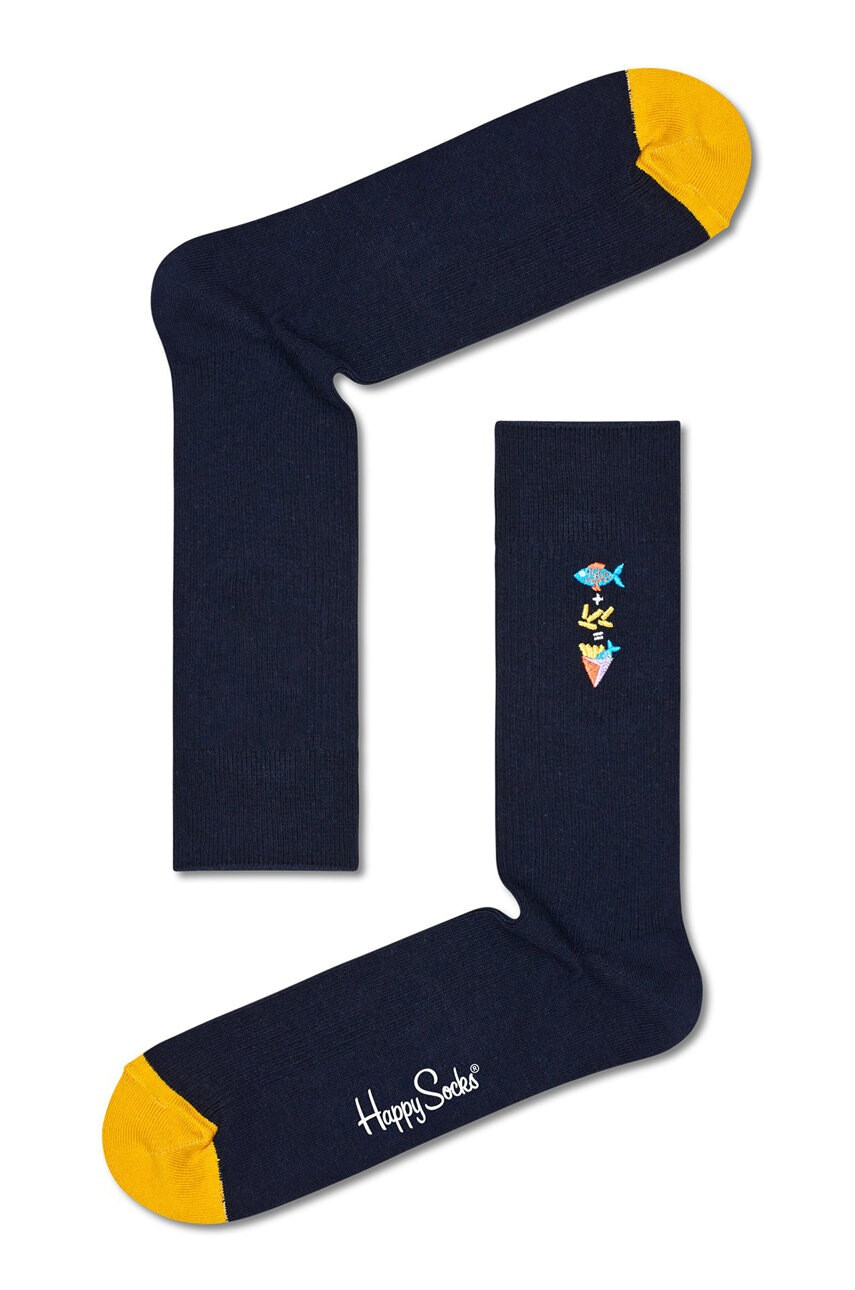 Happy Socks Чорапи Ribbed Embroidery Fish - Pepit.bg