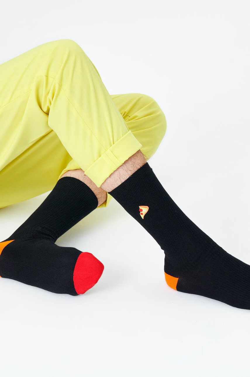 Happy Socks Чорапи Ribbed Embroidery Pizza - Pepit.bg