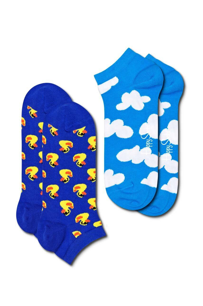 Happy Socks Чорапи Rubber Dock Low Sock (2 чифта) в синьо - Pepit.bg