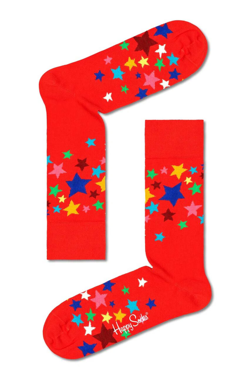 Happy Socks Чорапи Stars Sock в червено - Pepit.bg