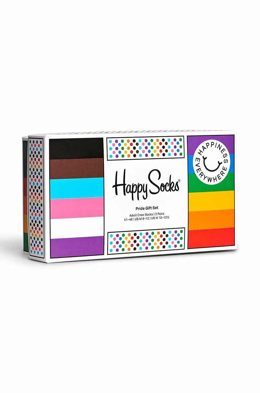 Happy Socks Чорапи White 3 (3 чифта) - Pepit.bg