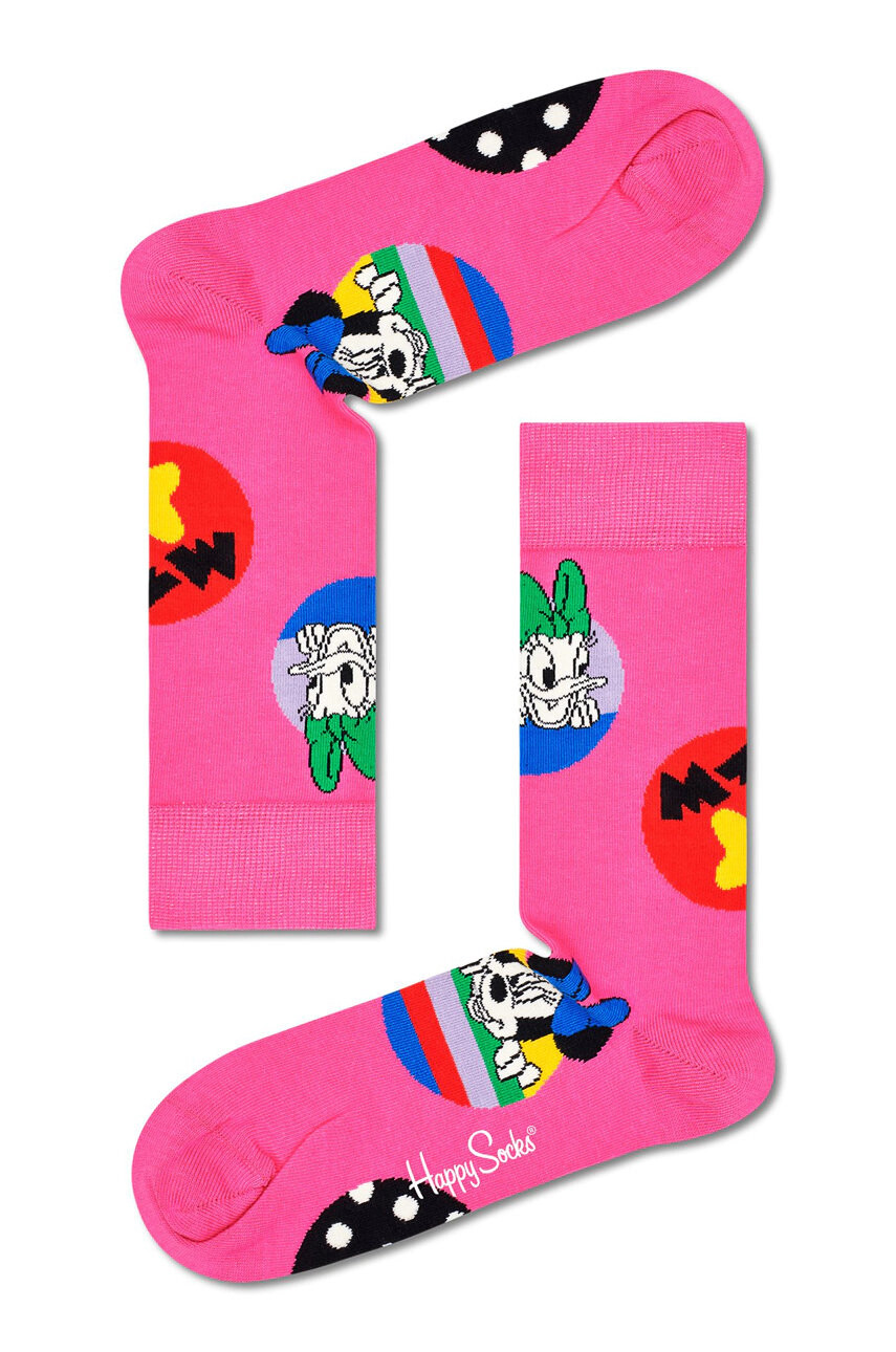 Happy Socks Чорапи x Disney Daisy & Minnie Dot мъжки в розово - Pepit.bg