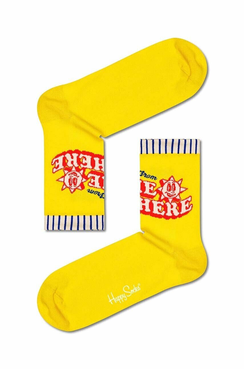 Happy Socks Чорапи Yellow Greetings в жълто - Pepit.bg