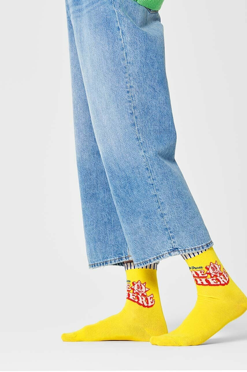 Happy Socks Чорапи Yellow Greetings в жълто - Pepit.bg