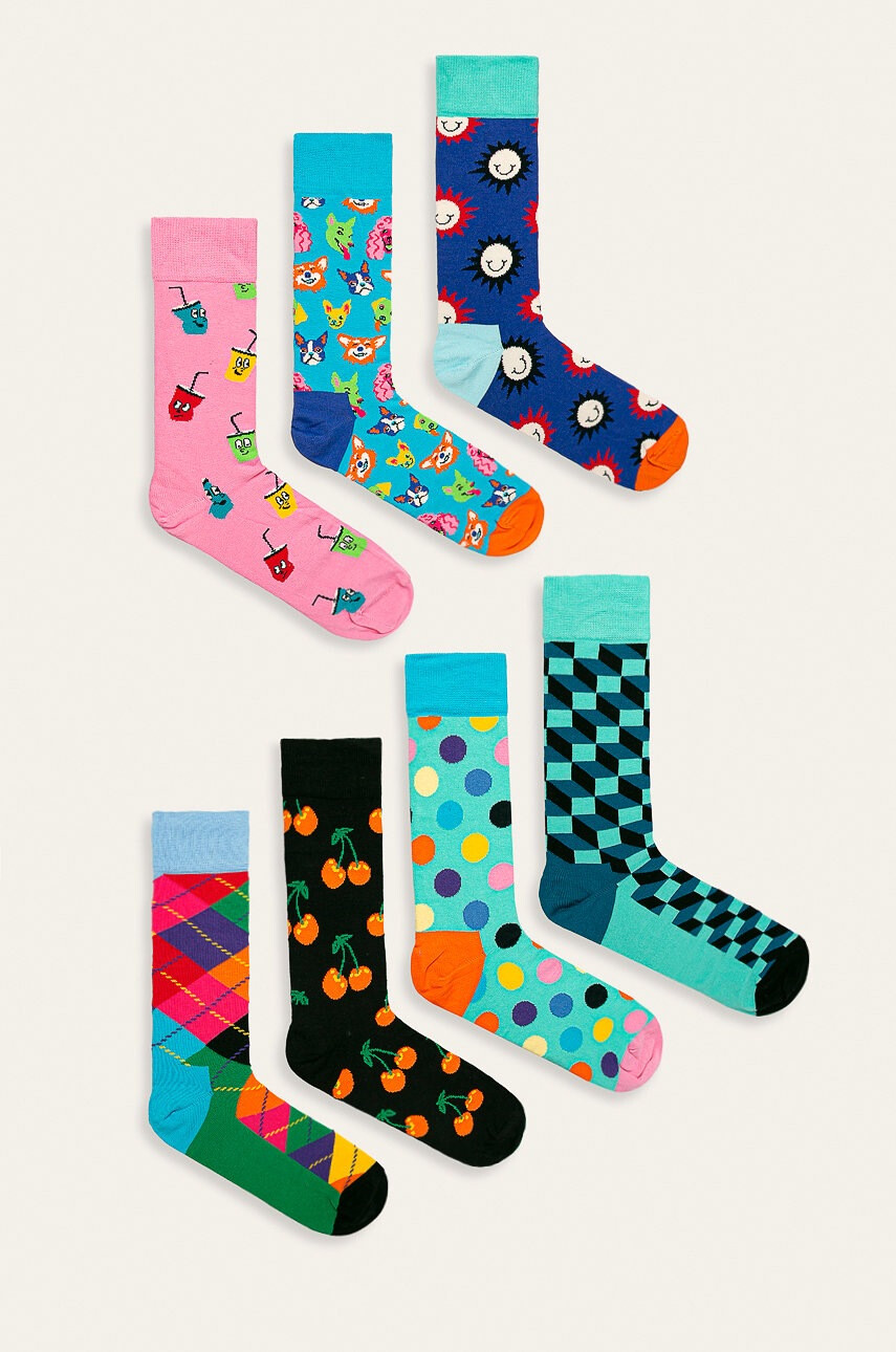 Happy Socks Чорапки 7-Day Gift Box (7-бройки) - Pepit.bg