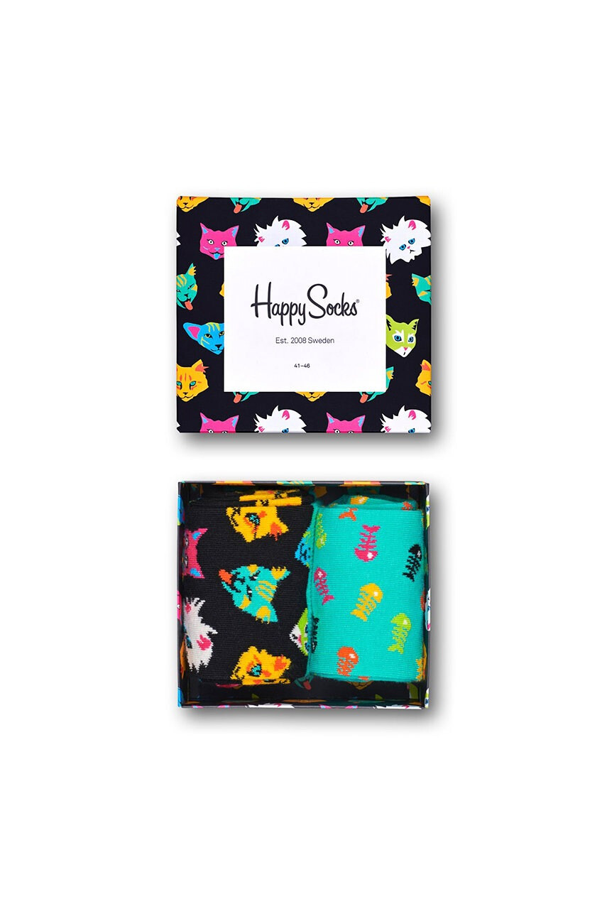 Happy Socks Чорапки Cat Gift Box (2 бройки) - Pepit.bg