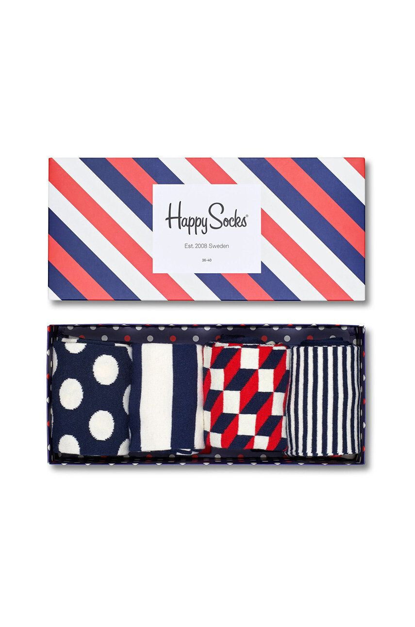 Happy Socks Чорапки Stripe Gift Box (4-бройки) - Pepit.bg