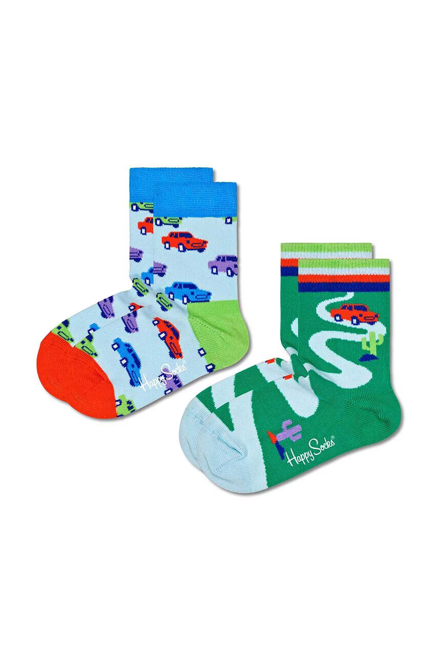 Happy Socks Детски чорапи Kids Car (2 чифта) в синьо - Pepit.bg