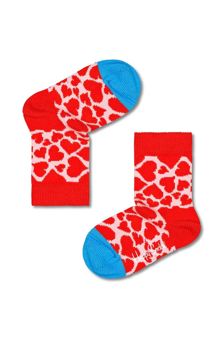 Happy Socks Детски чорапи Kids Hearts в червено - Pepit.bg