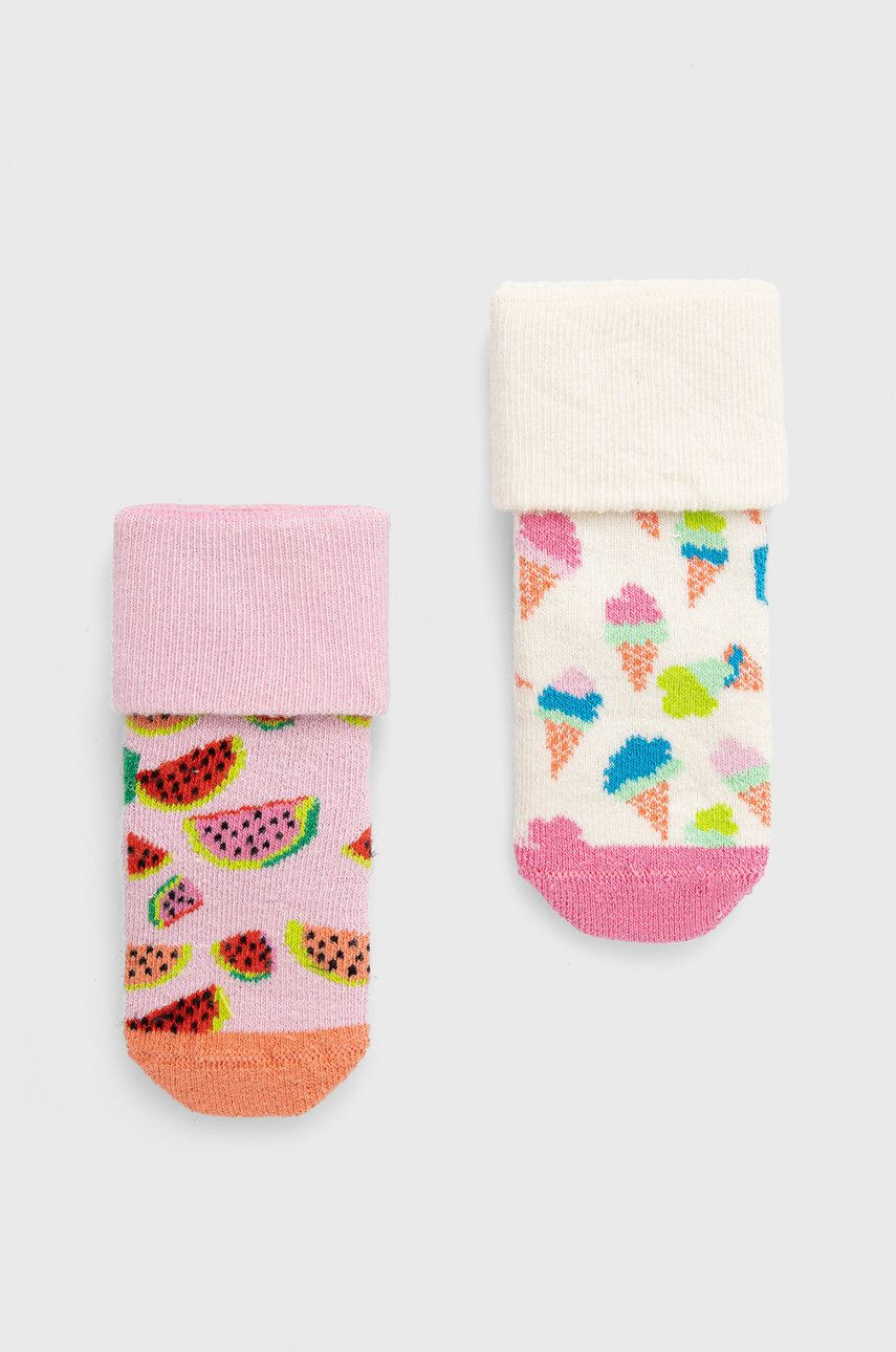 Happy Socks Детски чорапи Kids Ice Cream Terry (2 чифта) - Pepit.bg