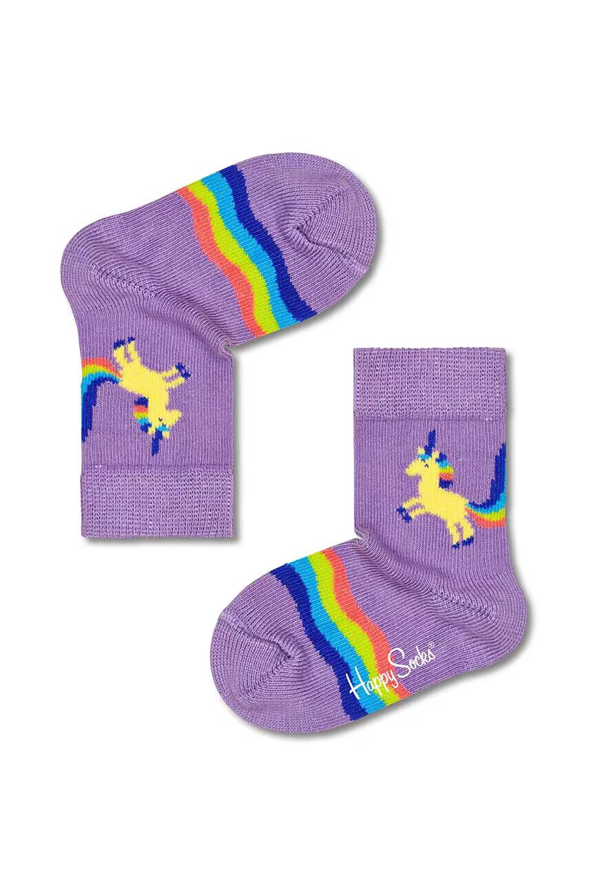 Happy Socks Детски чорапи Kids Rainbow Tail в лилаво - Pepit.bg