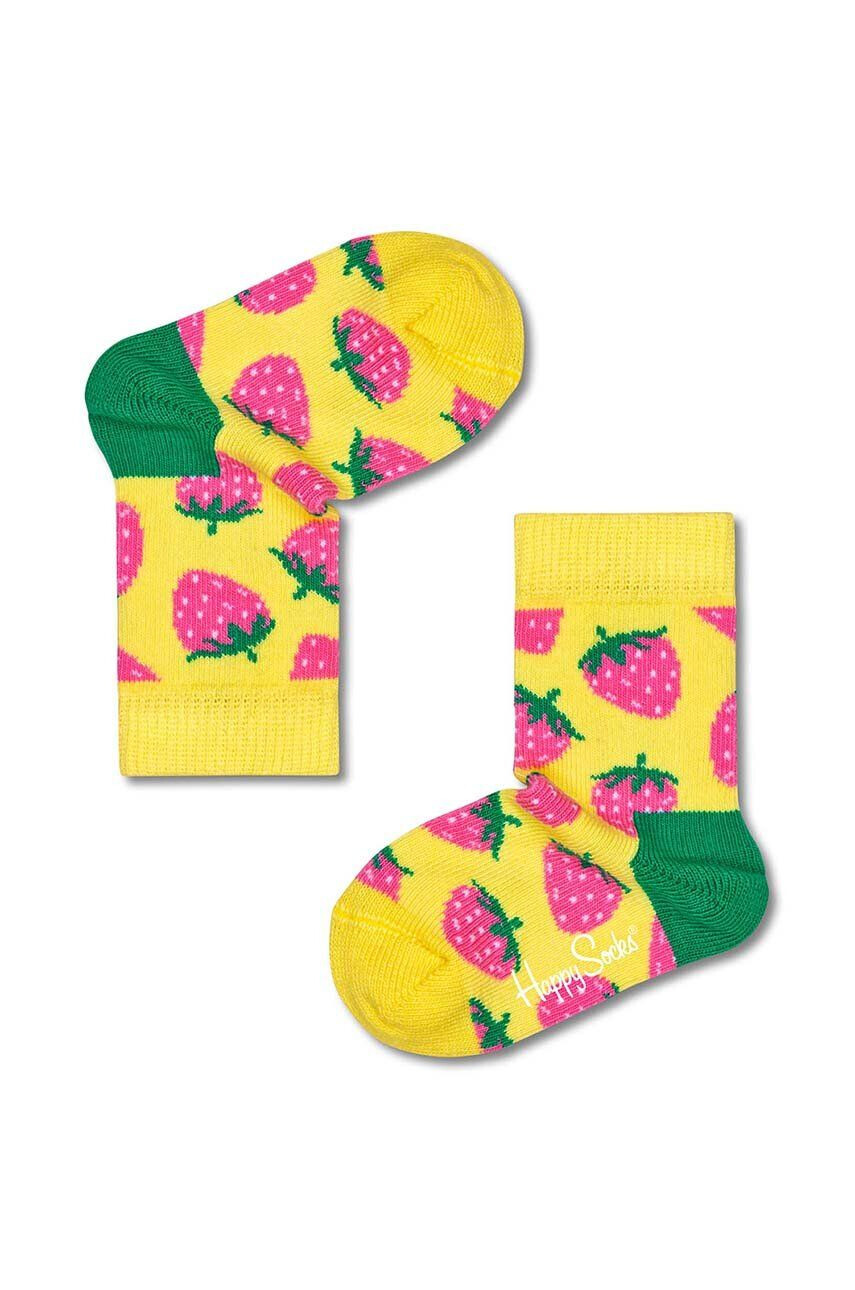 Happy Socks Детски чорапи Kids Strawberry в жълто - Pepit.bg