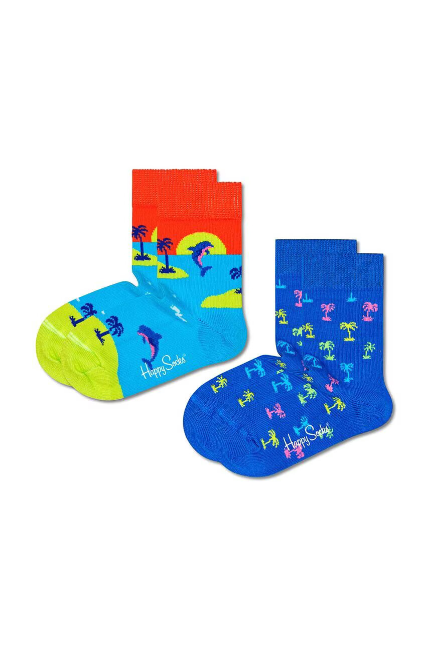 Happy Socks Детски чорапи Kids Sunset (2 чифта) в синьо - Pepit.bg