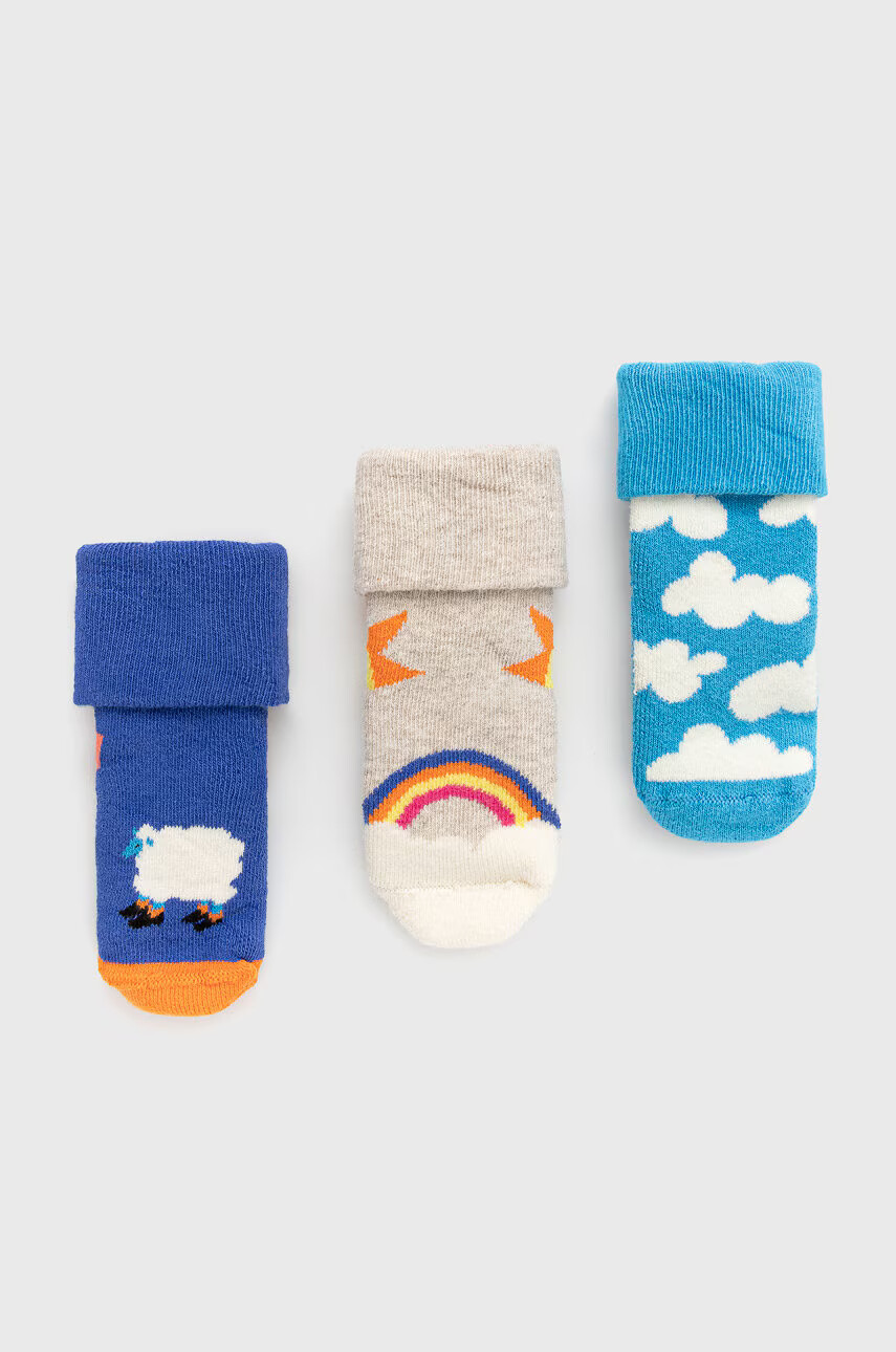 Happy Socks Детски чорапи Over The Clouds Terry (3 чифта) - Pepit.bg
