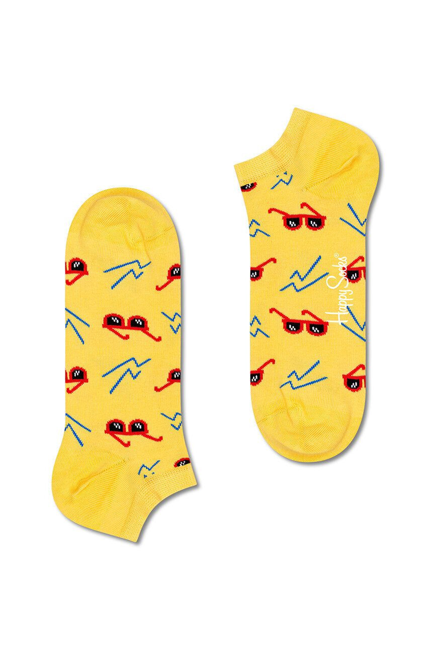 Happy Socks Къси чорапи мъжки в жълто - Pepit.bg