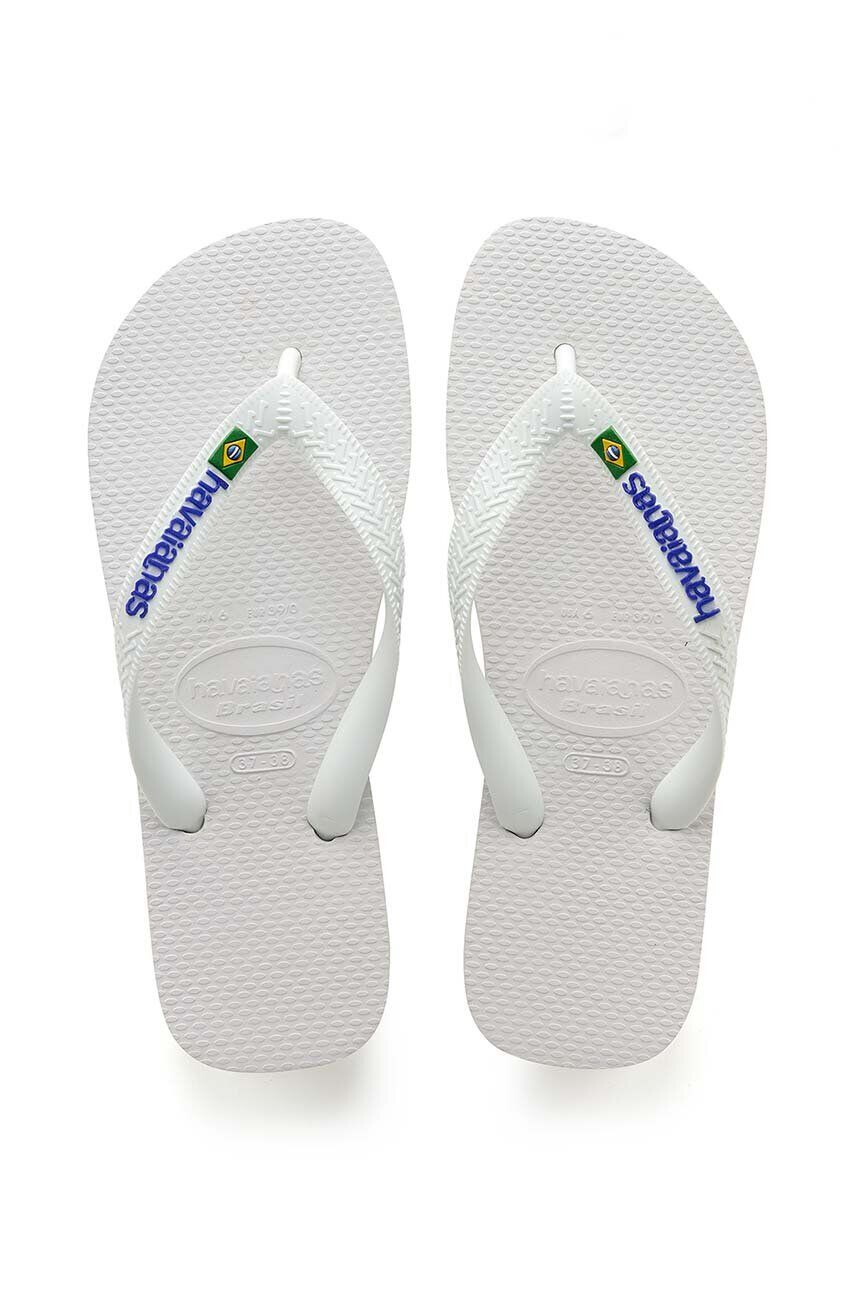 Havaianas Детски джапанки BRASIL LOGO в бяло - Pepit.bg