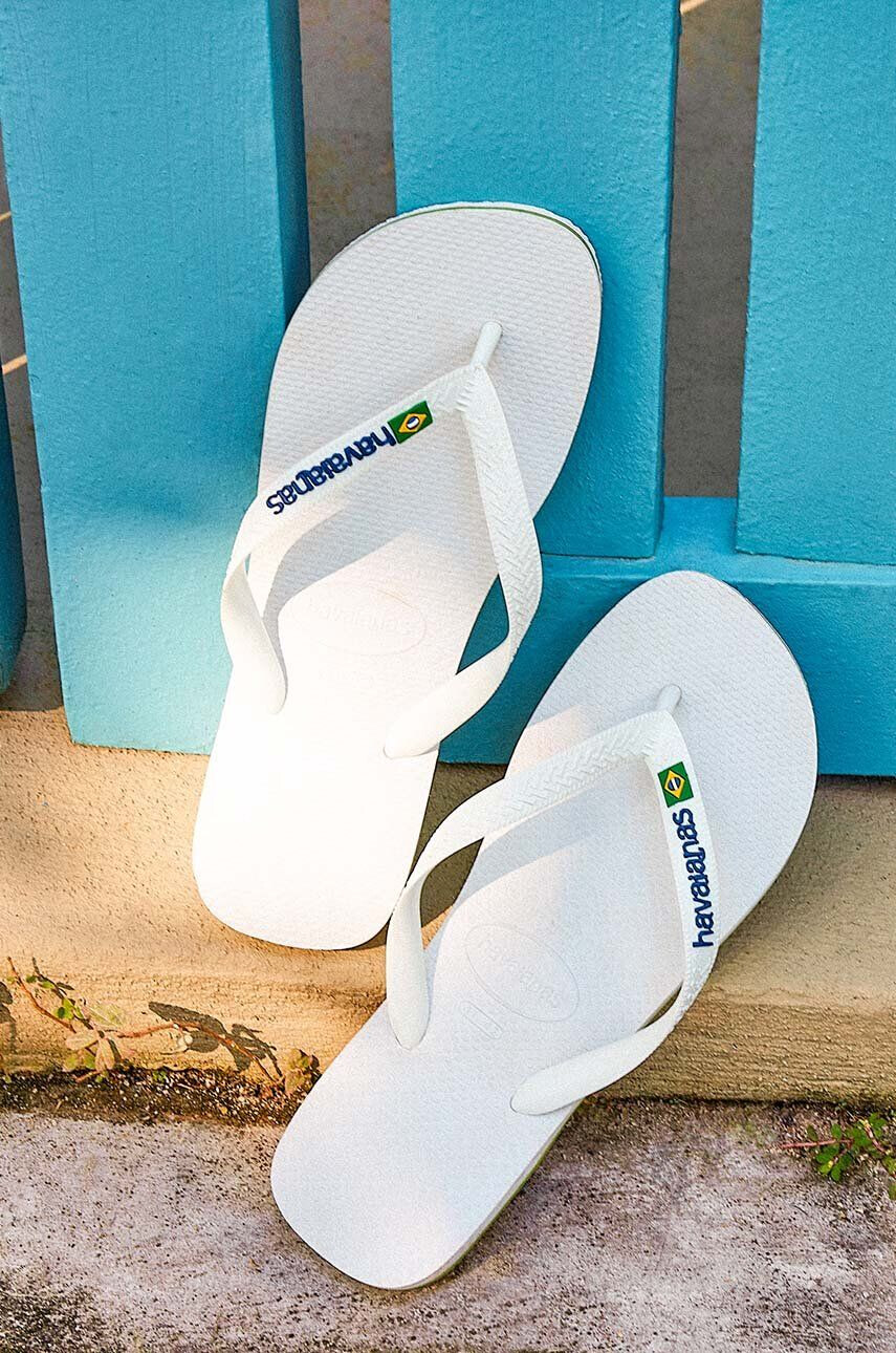 Havaianas Детски джапанки BRASIL LOGO в бяло - Pepit.bg