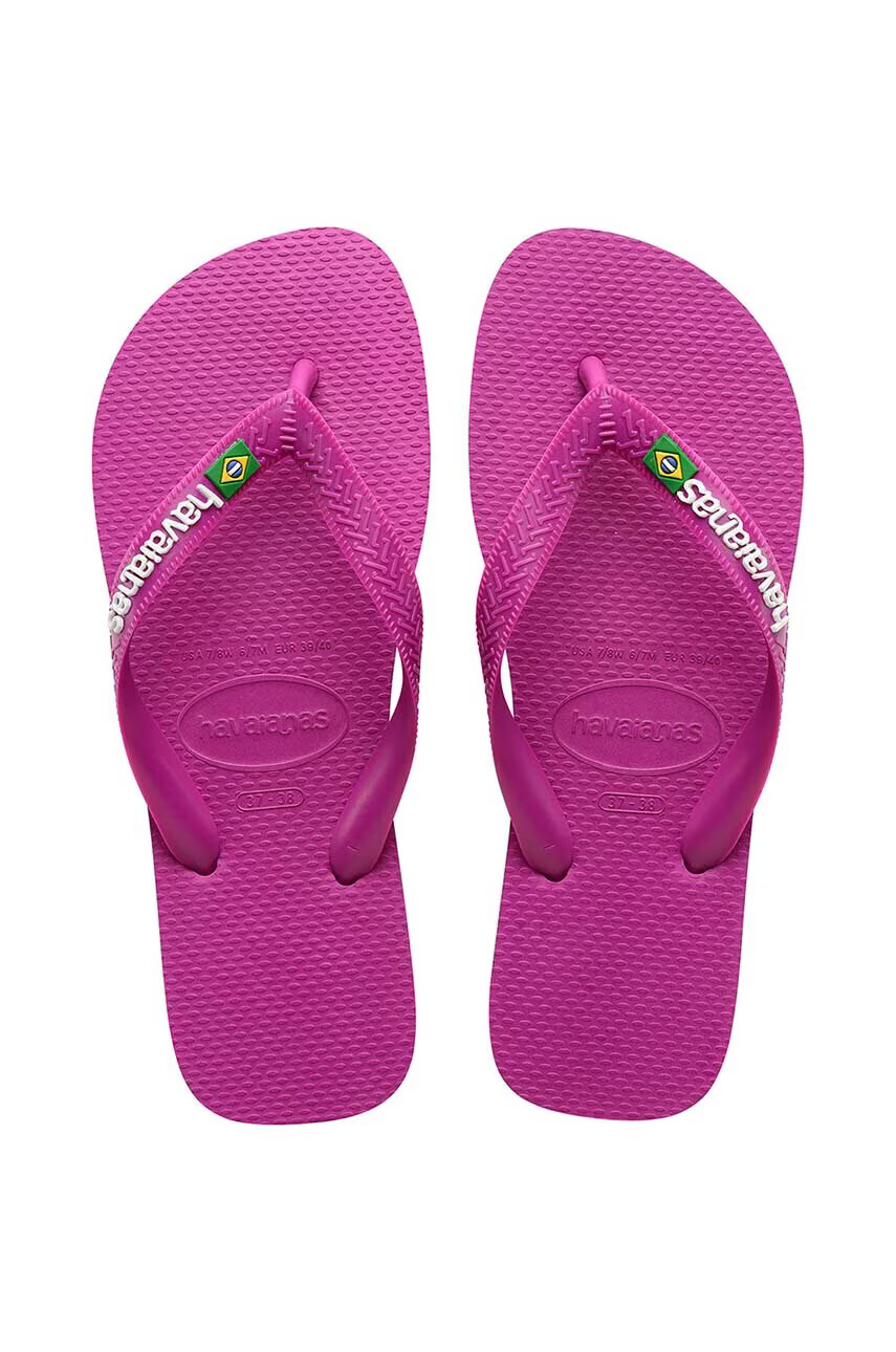 Havaianas Детски джапанки BRASIL LOGO в розово - Pepit.bg