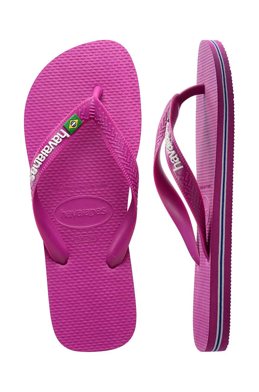 Havaianas Детски джапанки BRASIL LOGO в розово - Pepit.bg