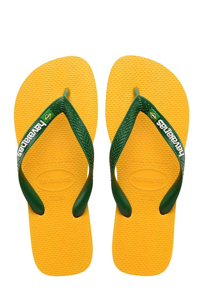 Havaianas Детски джапанки BRASIL LOGO в жълто - Pepit.bg