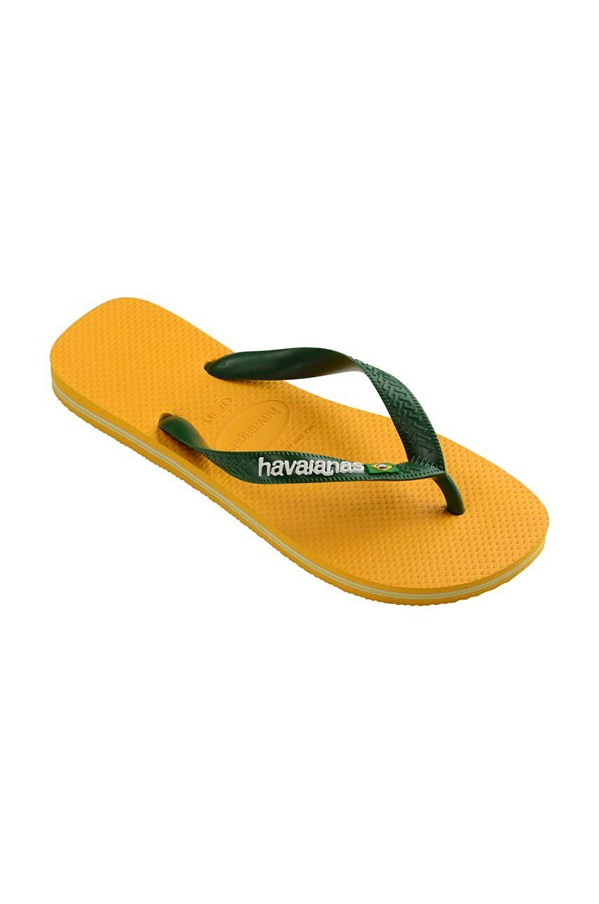 Havaianas Детски джапанки BRASIL LOGO в жълто - Pepit.bg