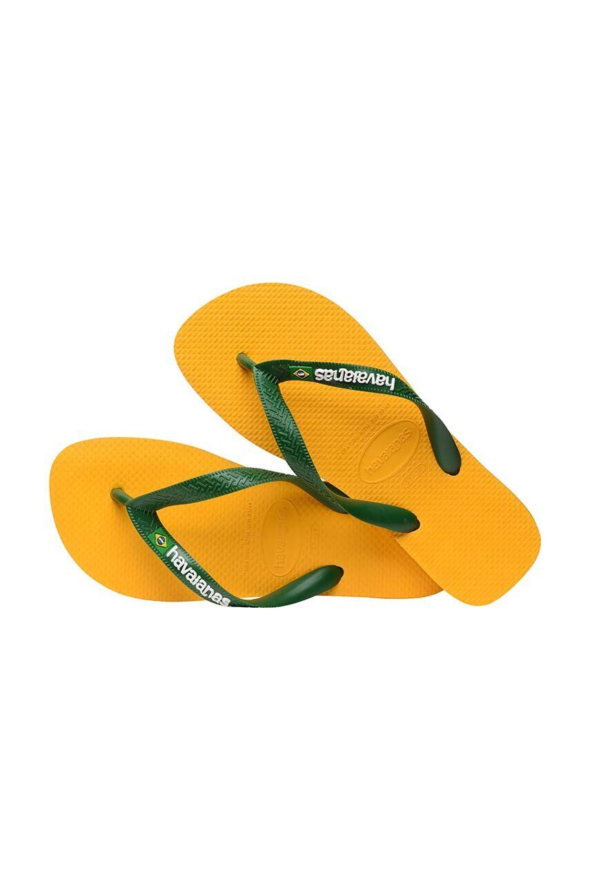 Havaianas Детски джапанки BRASIL LOGO в жълто - Pepit.bg