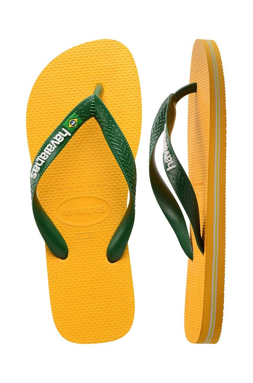 Havaianas Детски джапанки BRASIL LOGO в жълто - Pepit.bg