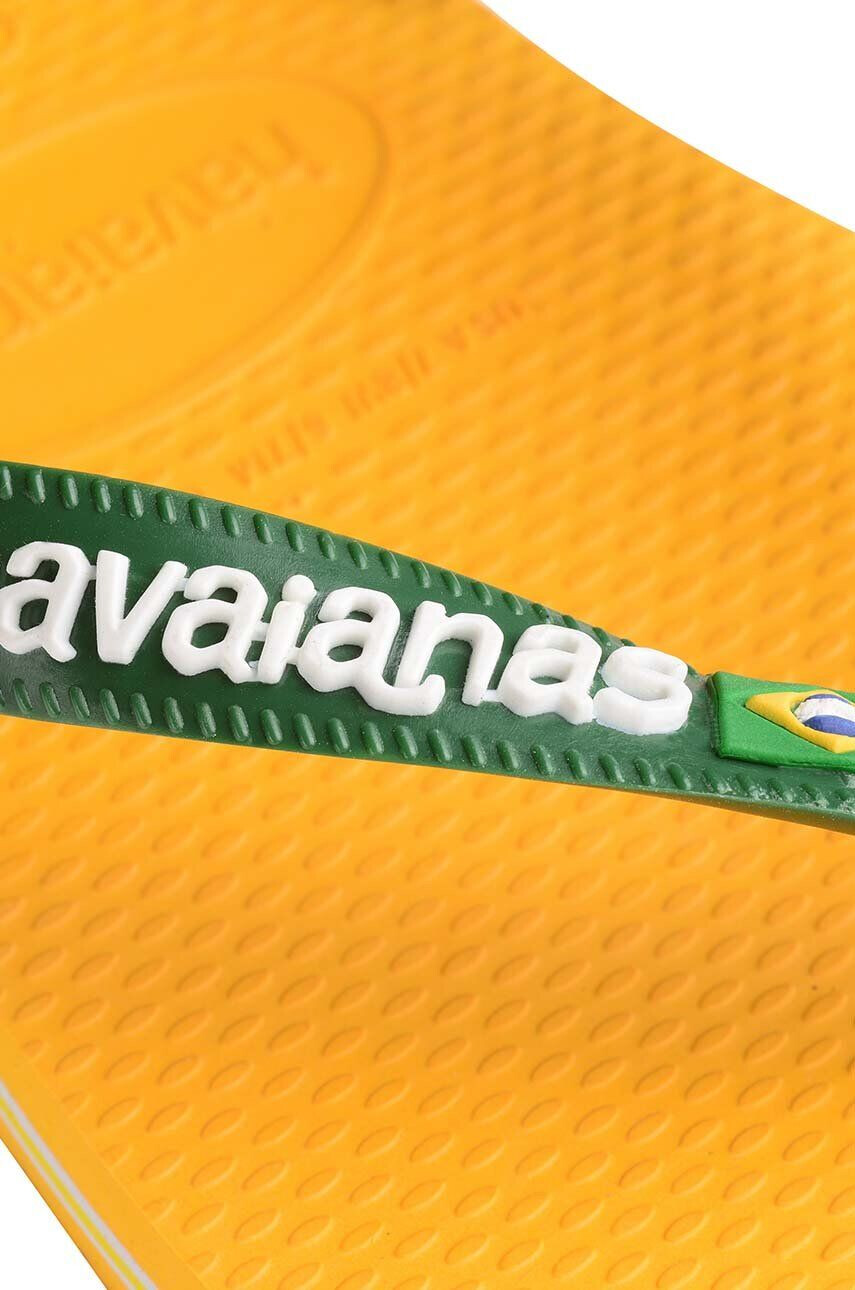 Havaianas Детски джапанки BRASIL LOGO в жълто - Pepit.bg