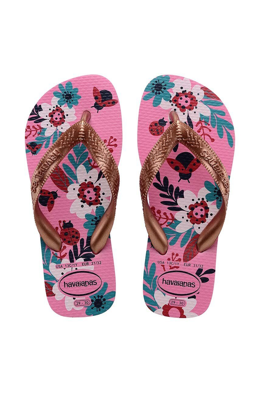 Havaianas Детски джапанки FLORES в розово - Pepit.bg