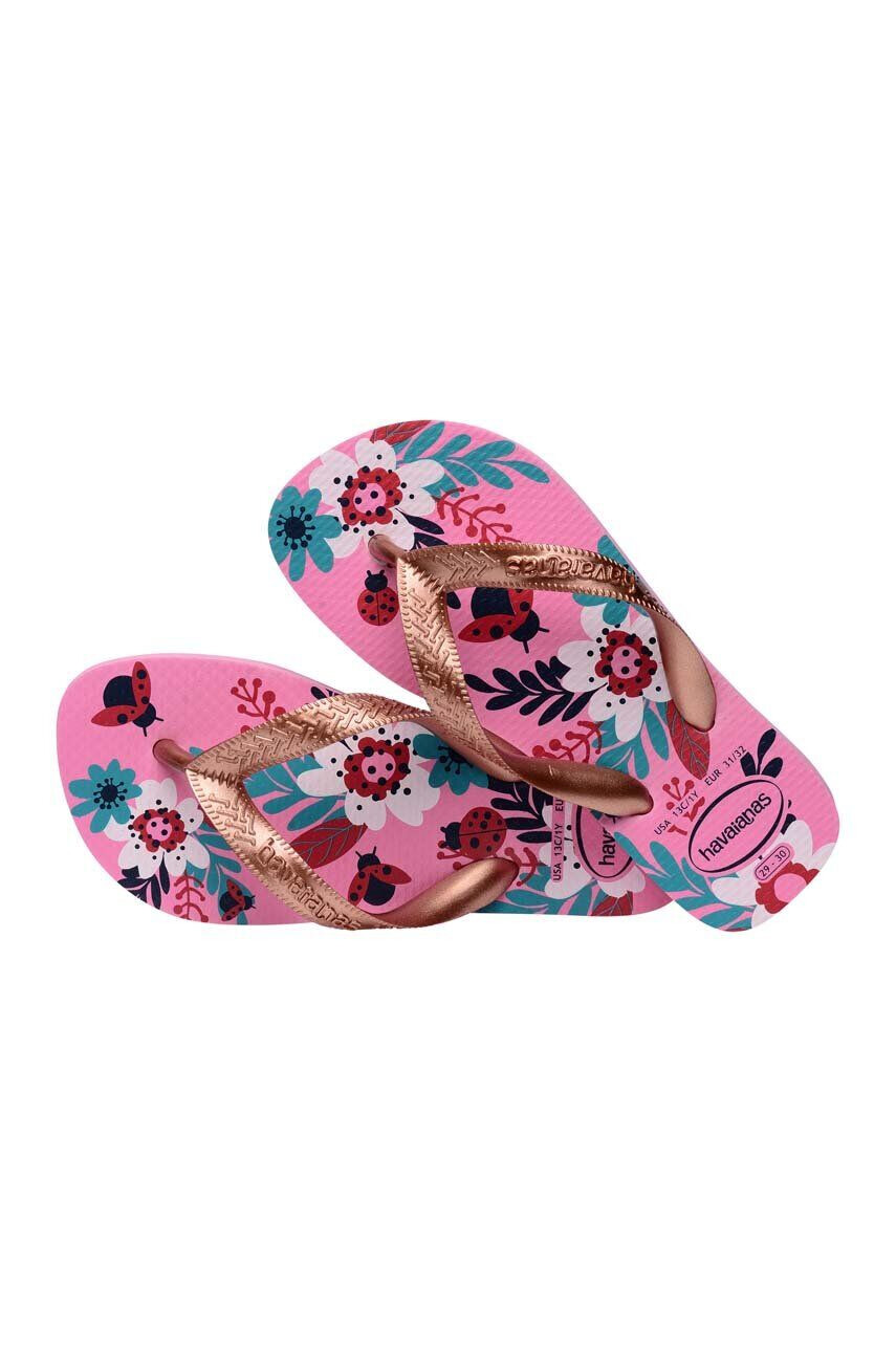 Havaianas Детски джапанки FLORES в розово - Pepit.bg