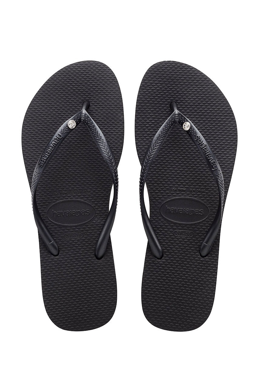 Havaianas Джапанки дамски в черно с равна подметка - Pepit.bg
