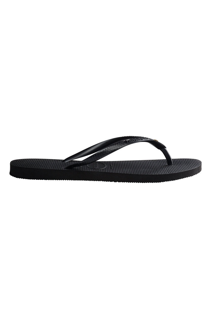 Havaianas Джапанки дамски в черно с равна подметка - Pepit.bg