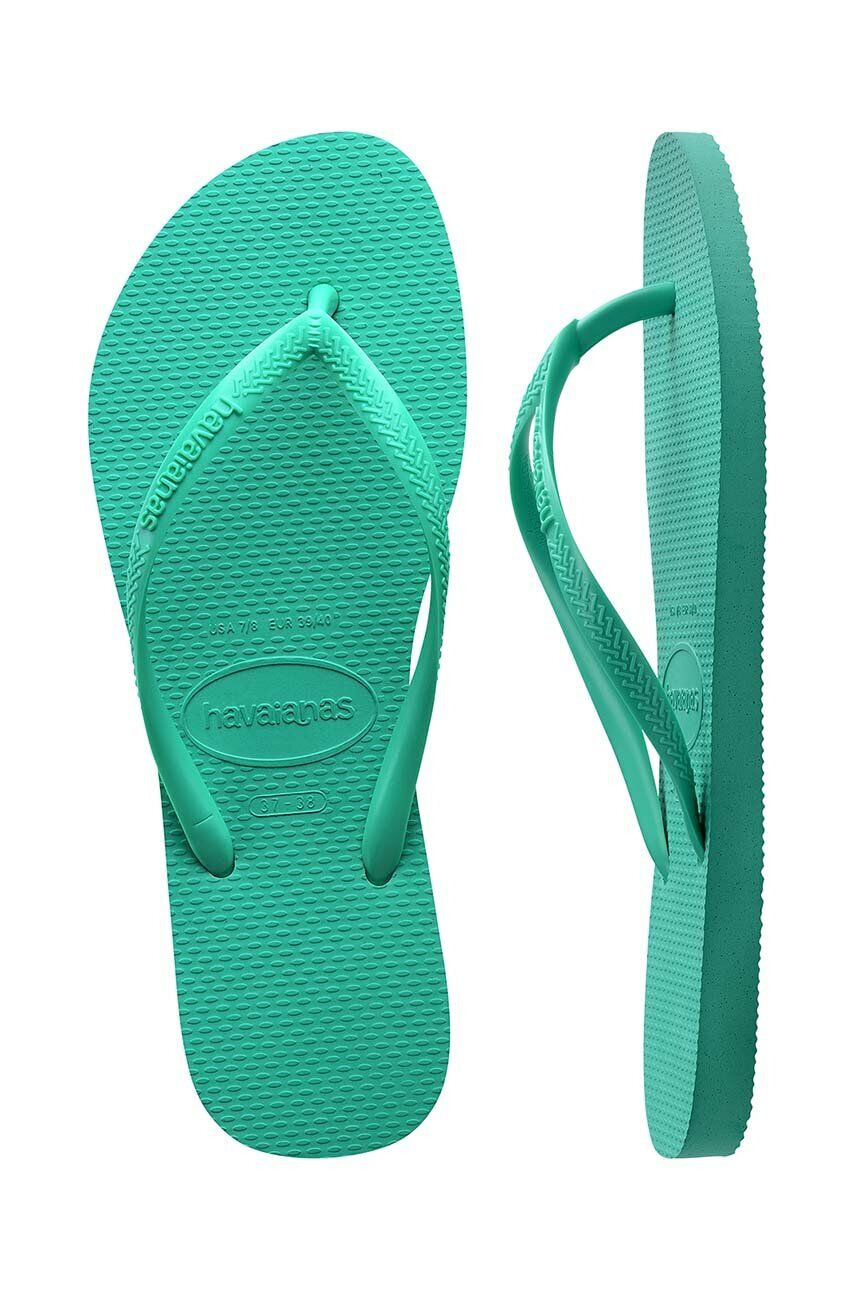 Havaianas Джапанки SLIM в зелено с равна подметка 4000030.1829 - Pepit.bg