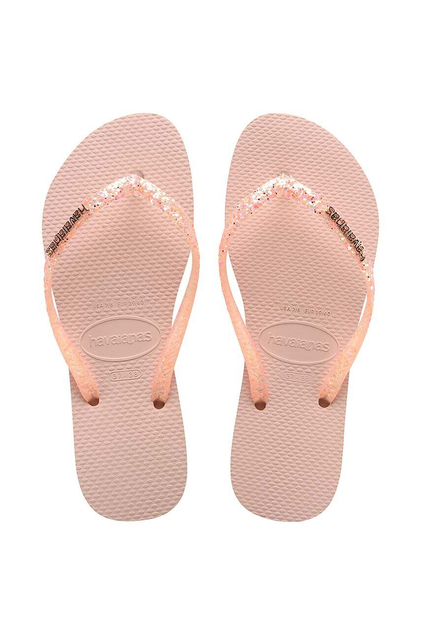 Havaianas Джапанки SLIM GLITTER в розово с равна подметка 4147122.5217 - Pepit.bg