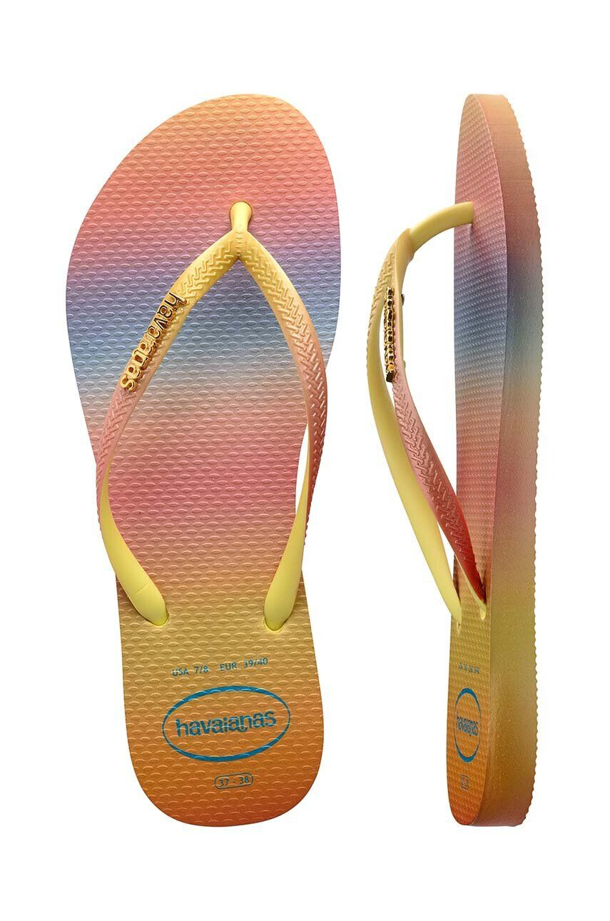 Havaianas Джапанки SLIM GRADIENT в жълто с равна подметка 4146908.1732 - Pepit.bg