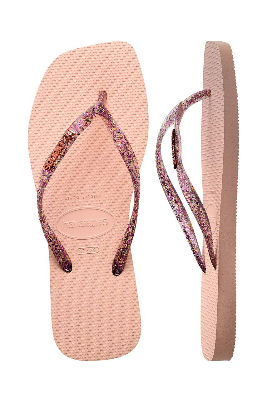 Havaianas Джапанки SLIM SQUARE LOGO METALLIC в розово с равна подметка 4148257 - Pepit.bg