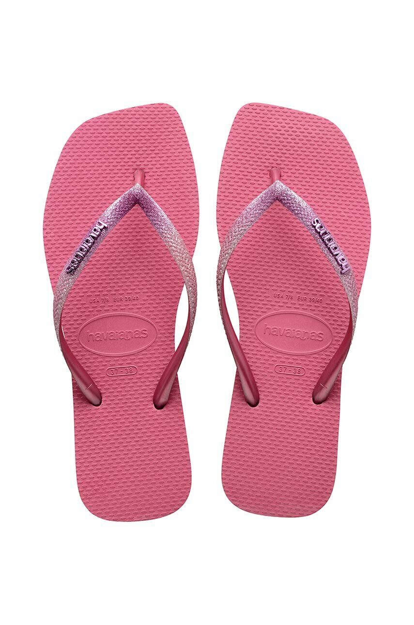 Havaianas Джапанки SQUARE GLITTER в сиво с равна подметка 4148102.3498 - Pepit.bg