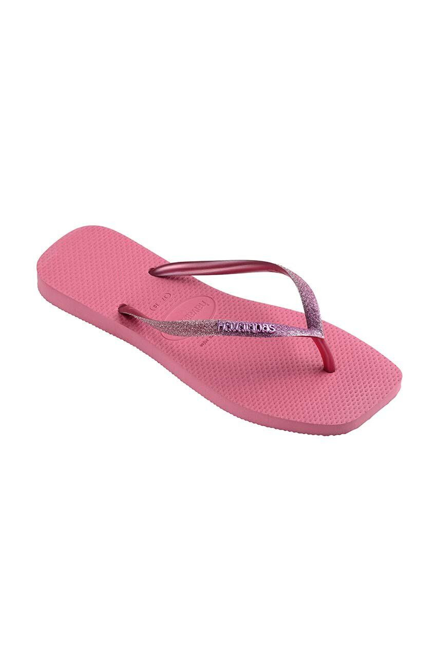 Havaianas Джапанки SQUARE GLITTER в сиво с равна подметка 4148102.3498 - Pepit.bg