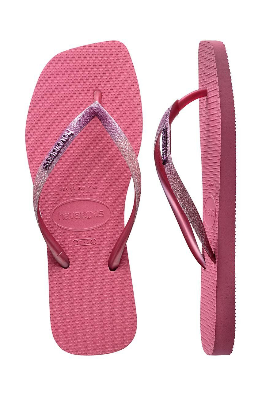 Havaianas Джапанки SQUARE GLITTER в розово с равна подметка 4148102.1750 - Pepit.bg